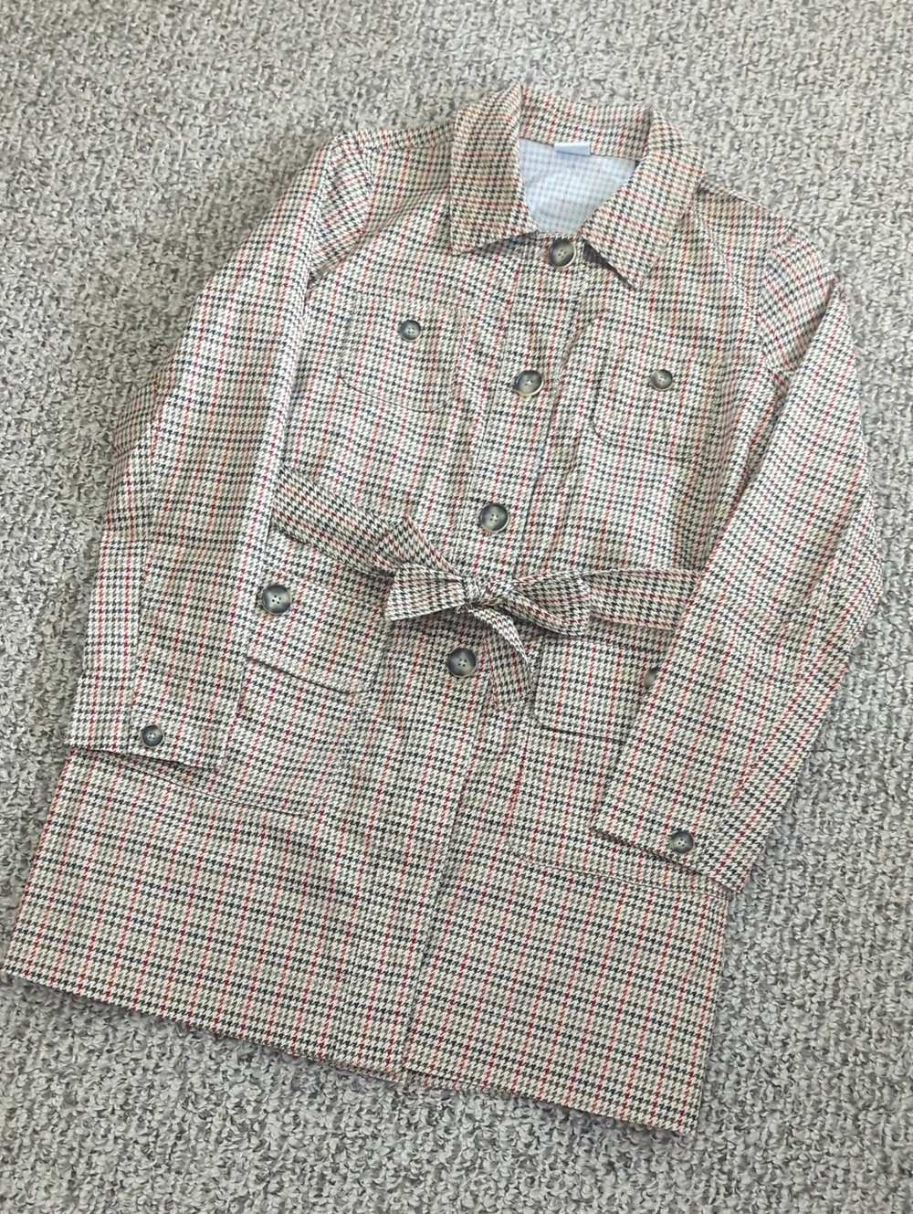 CAbi Houndstooth Pattern Cotton Jacket